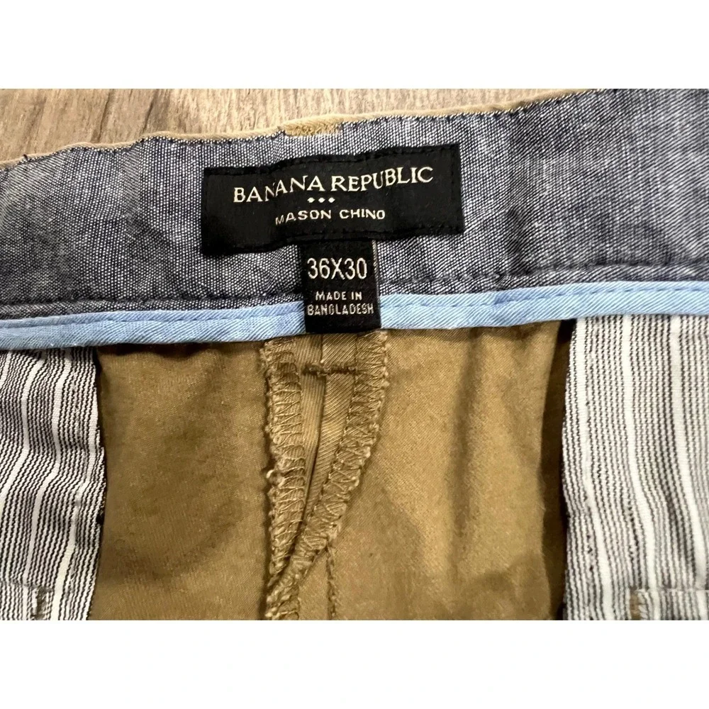 Banana Republic Mason Chino Pants Khaki Tan Athletic Tapered Sz 36x30 Office